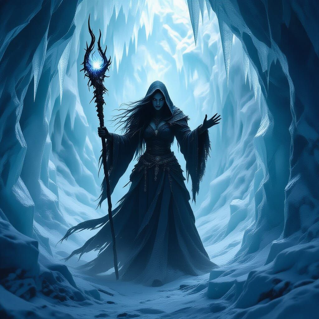 Sinister Sorceress Lost in Frozen Labyrinth