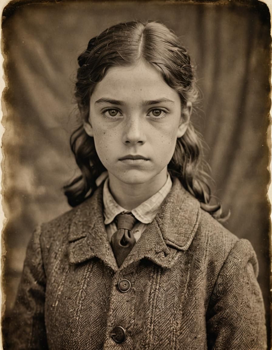 1800s Sepia Portrait of a School Girl