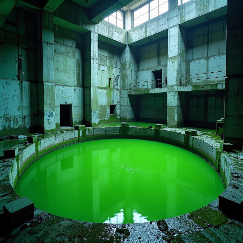 Industrial Acid Vats in Dystopian Style