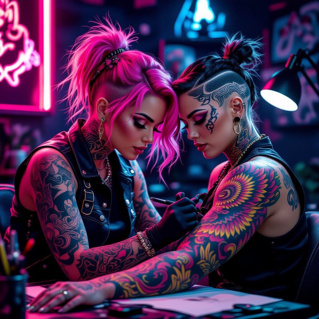 Hyperrealistic Dragon Tattoo in Art Nouveau Style