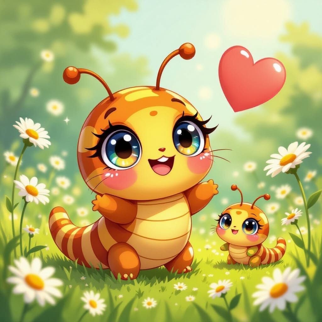 Ecstatic Caterpillar's Joyful Meadow Adventure
