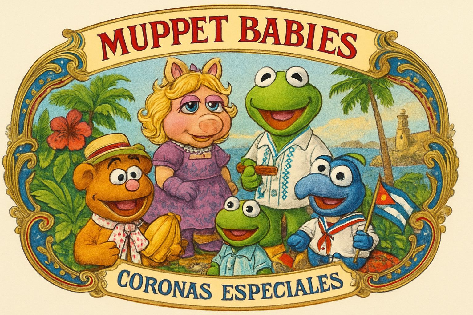 Muppet Babies Coronas Especiales Cigar Box Label