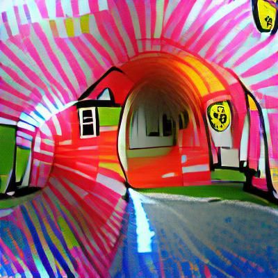 Bright Pop Art House Tunnel Vision