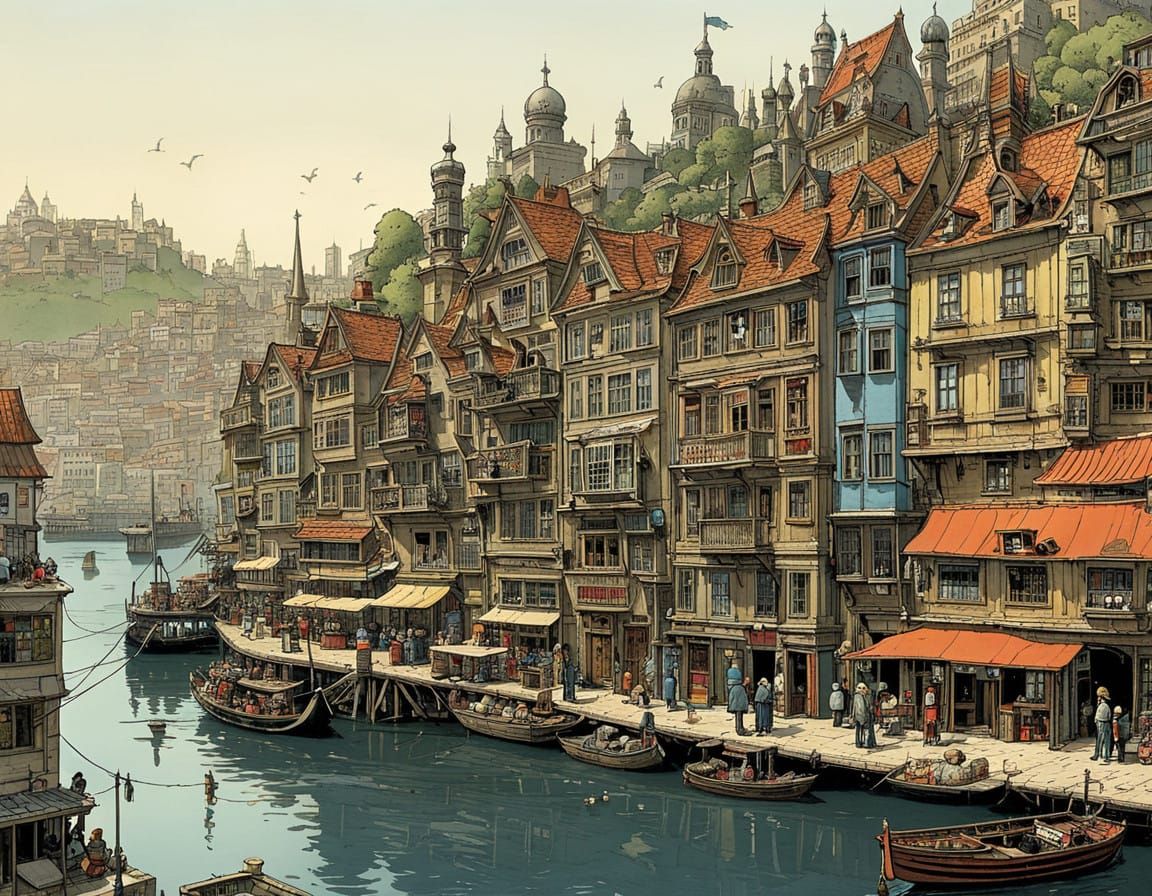 cozy port city by mattias adolfsson and will eisner