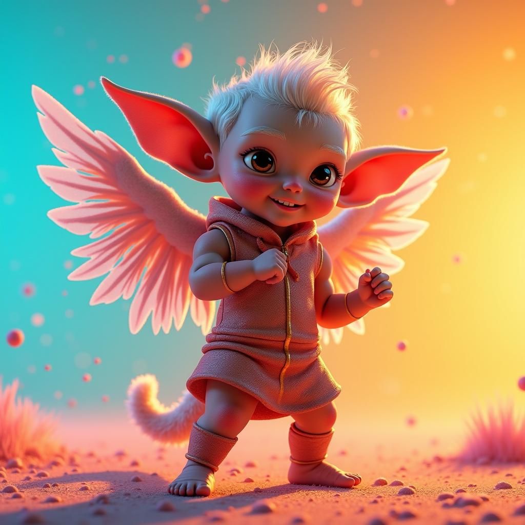 Heroic Child in Vibrant Costume: Pixar-Inspired 3D Art