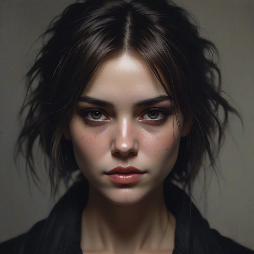 Grimdark Scene in Oil Painting Style