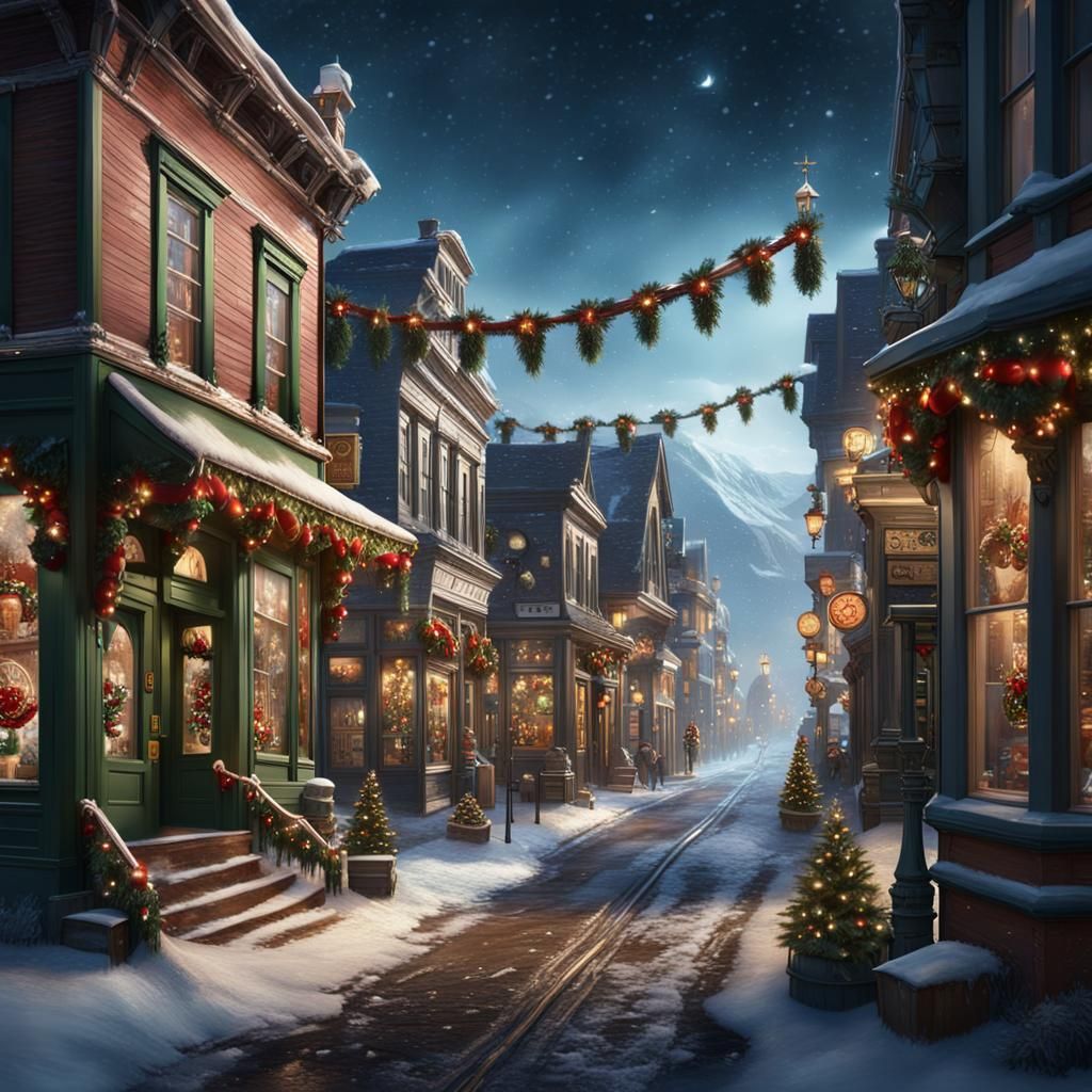 Christmas on Main Street: A Detailed Matte Painting