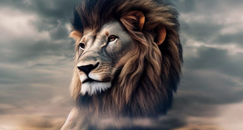 Ethereal Ghost Lion Hunting: Cinematic Digital Painting