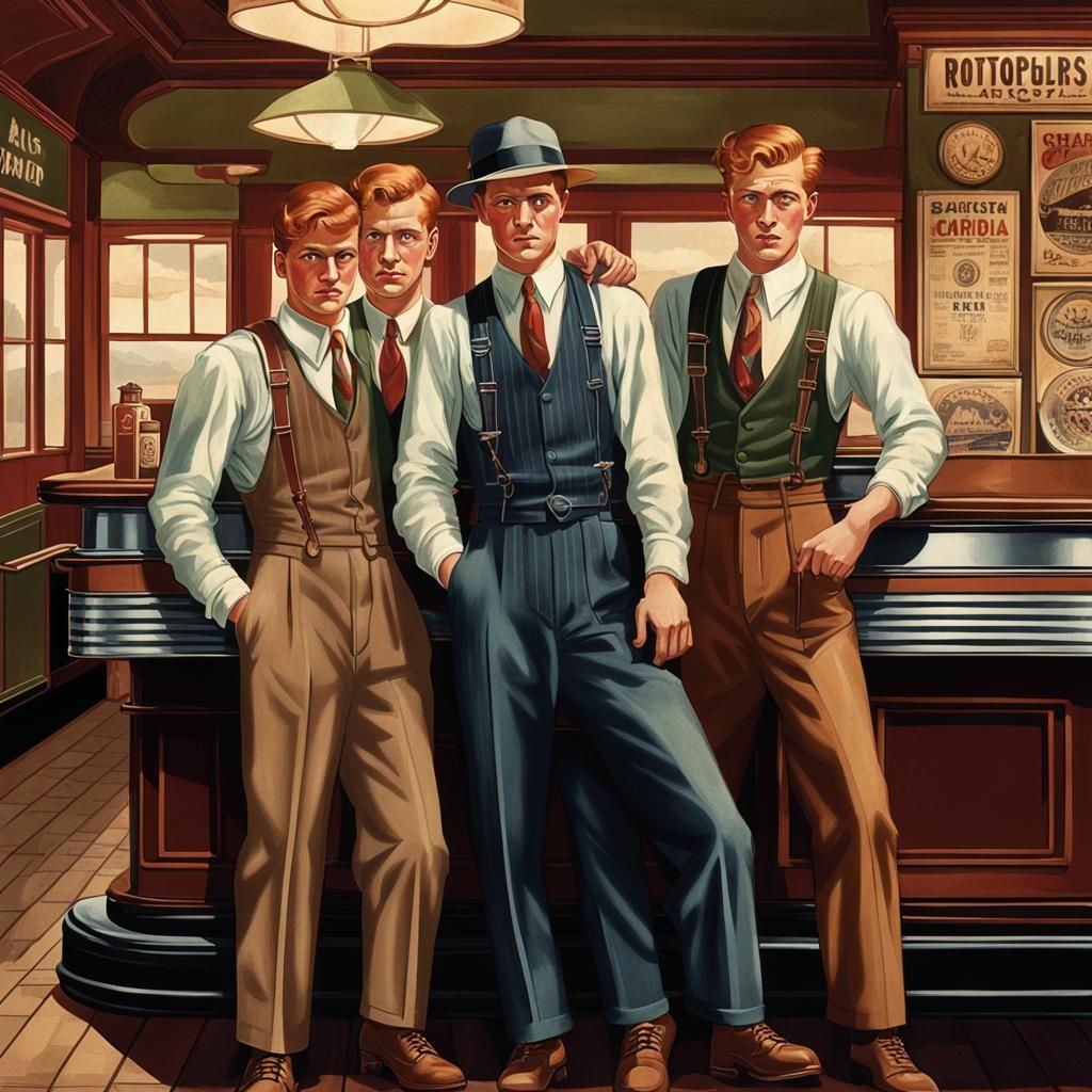 1930s Gangsters in a Classic American Diner