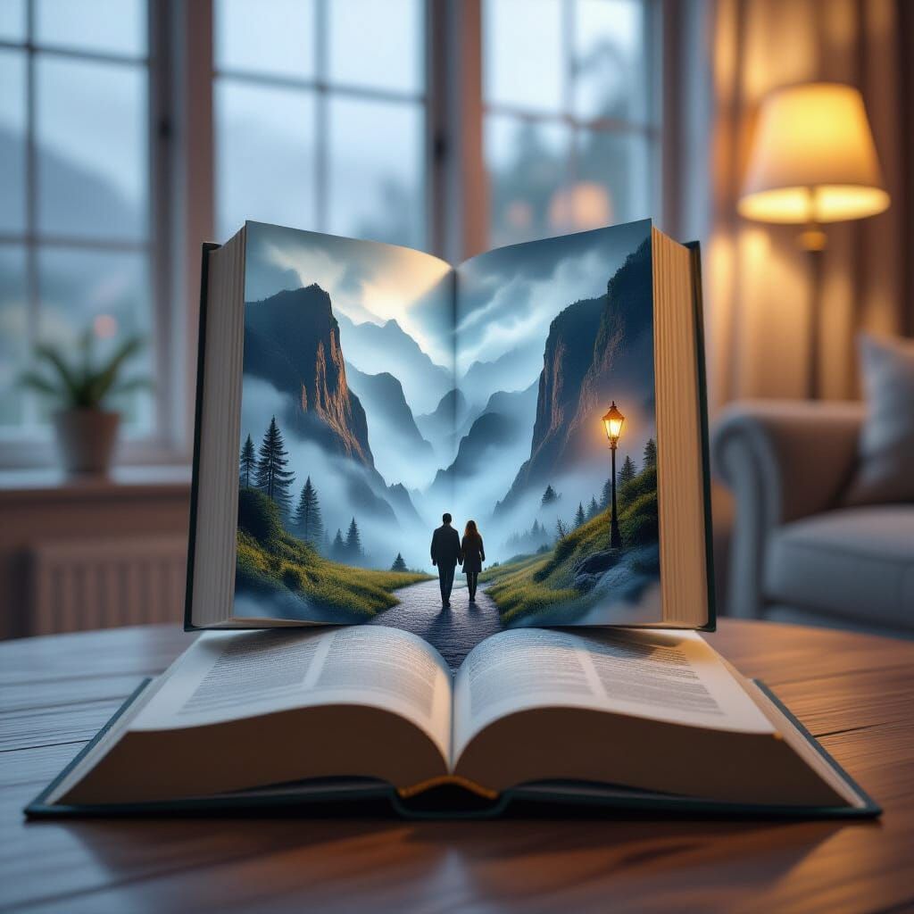 3D Open Book Reveals Magical Ocean Landscape