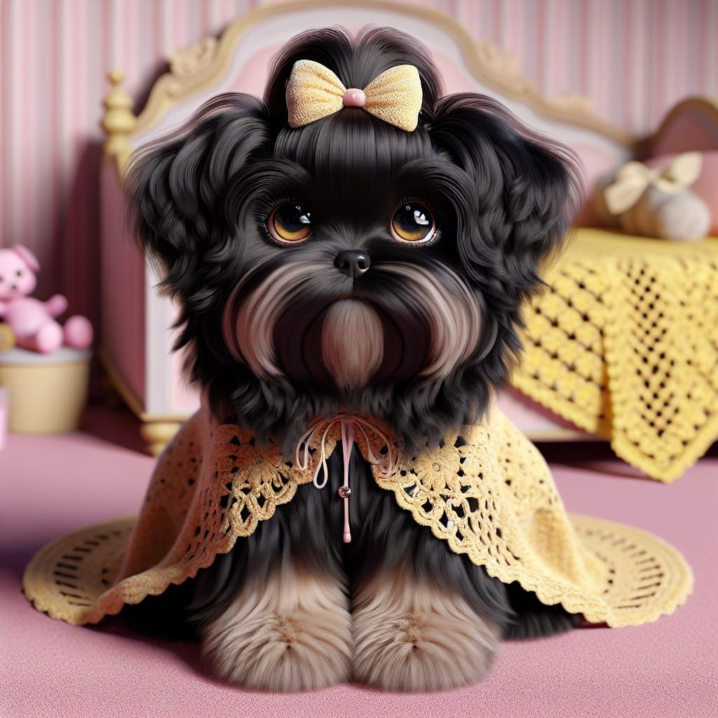 Adorable Cartoon Puppy Begs with Big Eyes in 3D Render