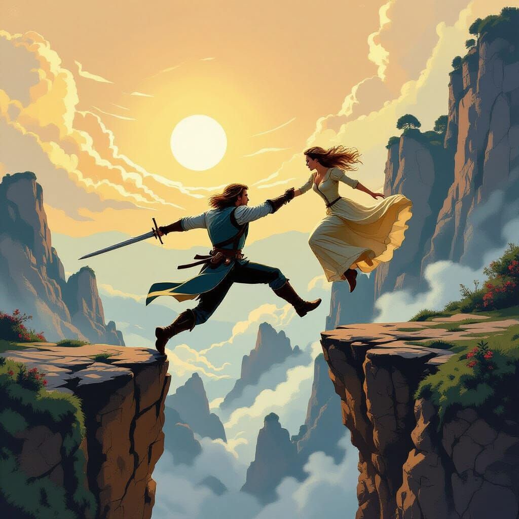 The Princess Bride Westley Leaping Cliffs of Insanity Poster...