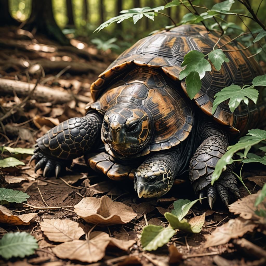 Macro Tortoise Portrait in Natural Light