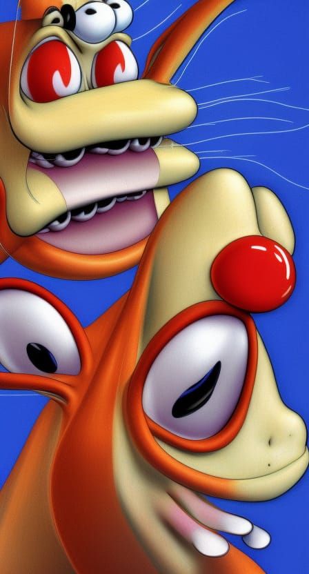 Hyperrealistic Ren and Stimpy Cartoon