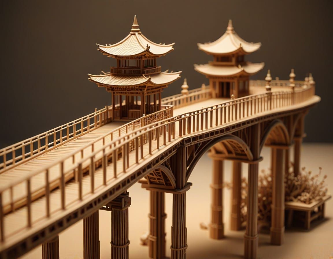 Miniature Masterpiece: Delicate Toothpick Bridge