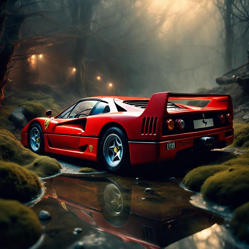 Diorama of a "Ferrari F40"