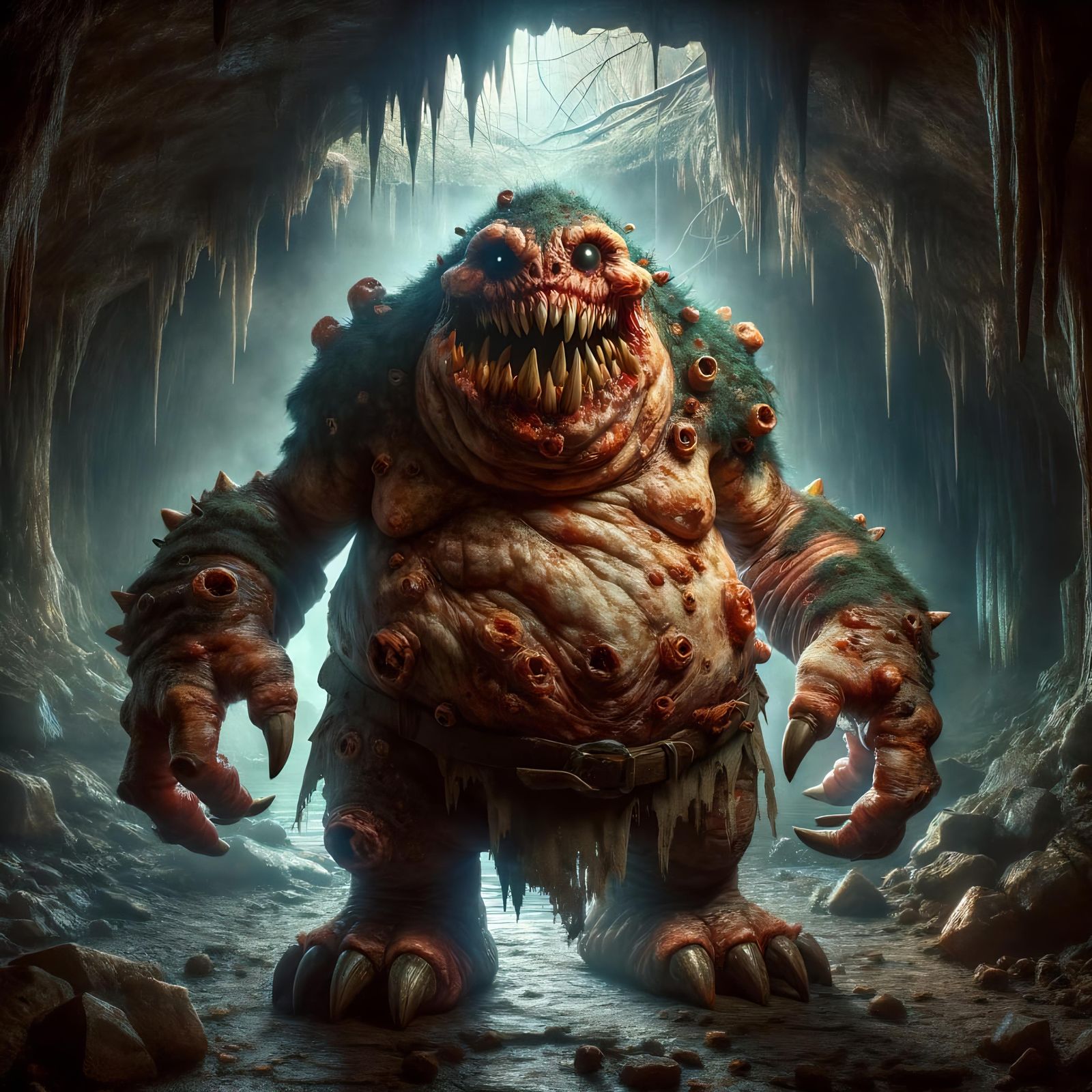 Fearsome Jovoc Demon in Dark D&D Cave