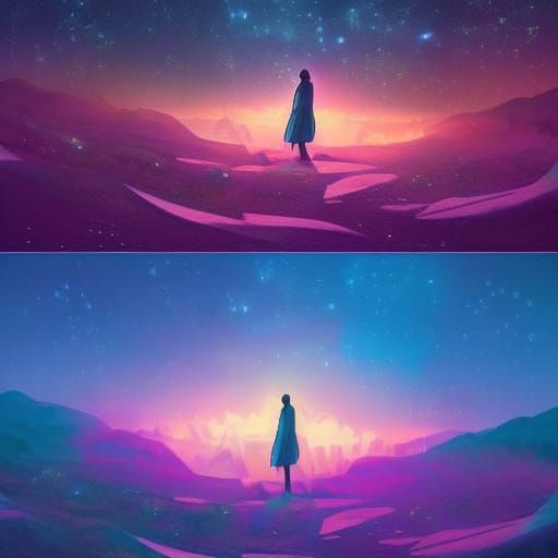 Cosmic Dance: A Retrofuturist Dreamscape