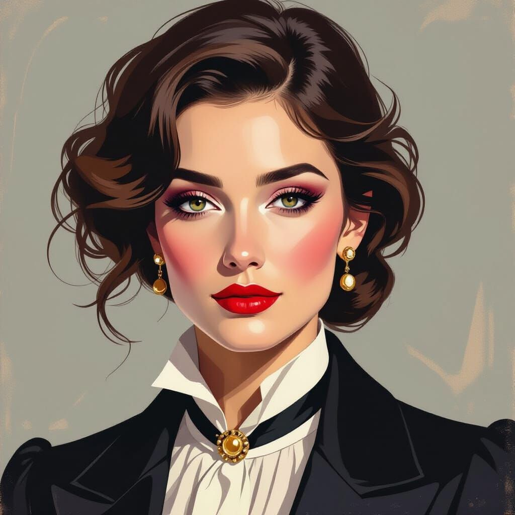 Contemplative Portrait in Vibrant Contemporary Style