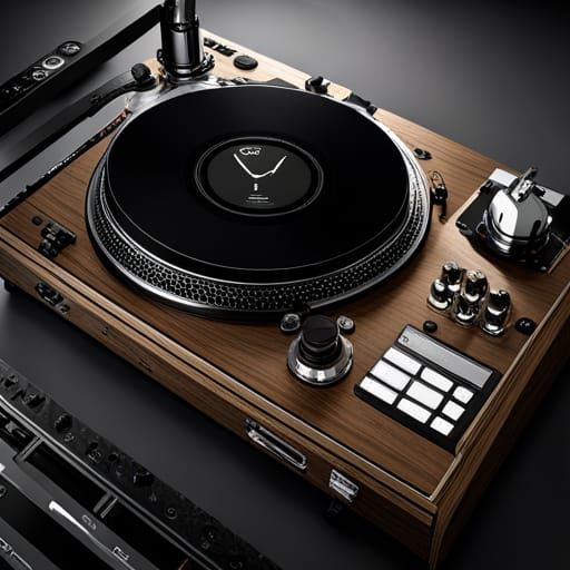 Steampunk Pioneer Turntable Graffiti Art