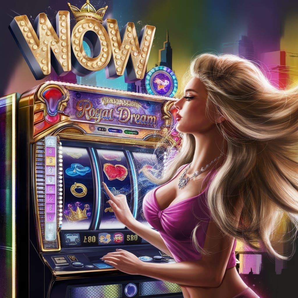 Jackpot Win for Gorgeous Woman in Splash Art Style