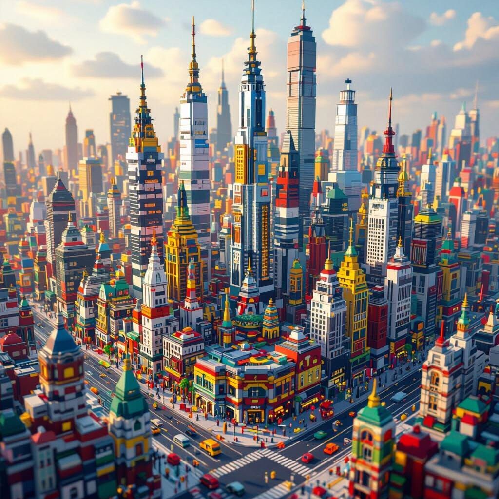 LEGO Metropolis: A 3D Rendered Cityscape