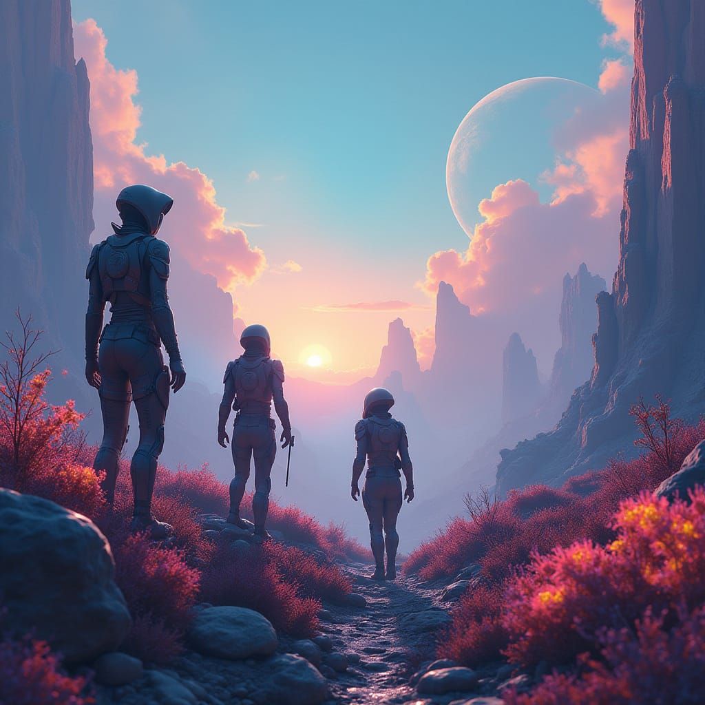 Dreamlike Alien World Exploration in Cinematic Style