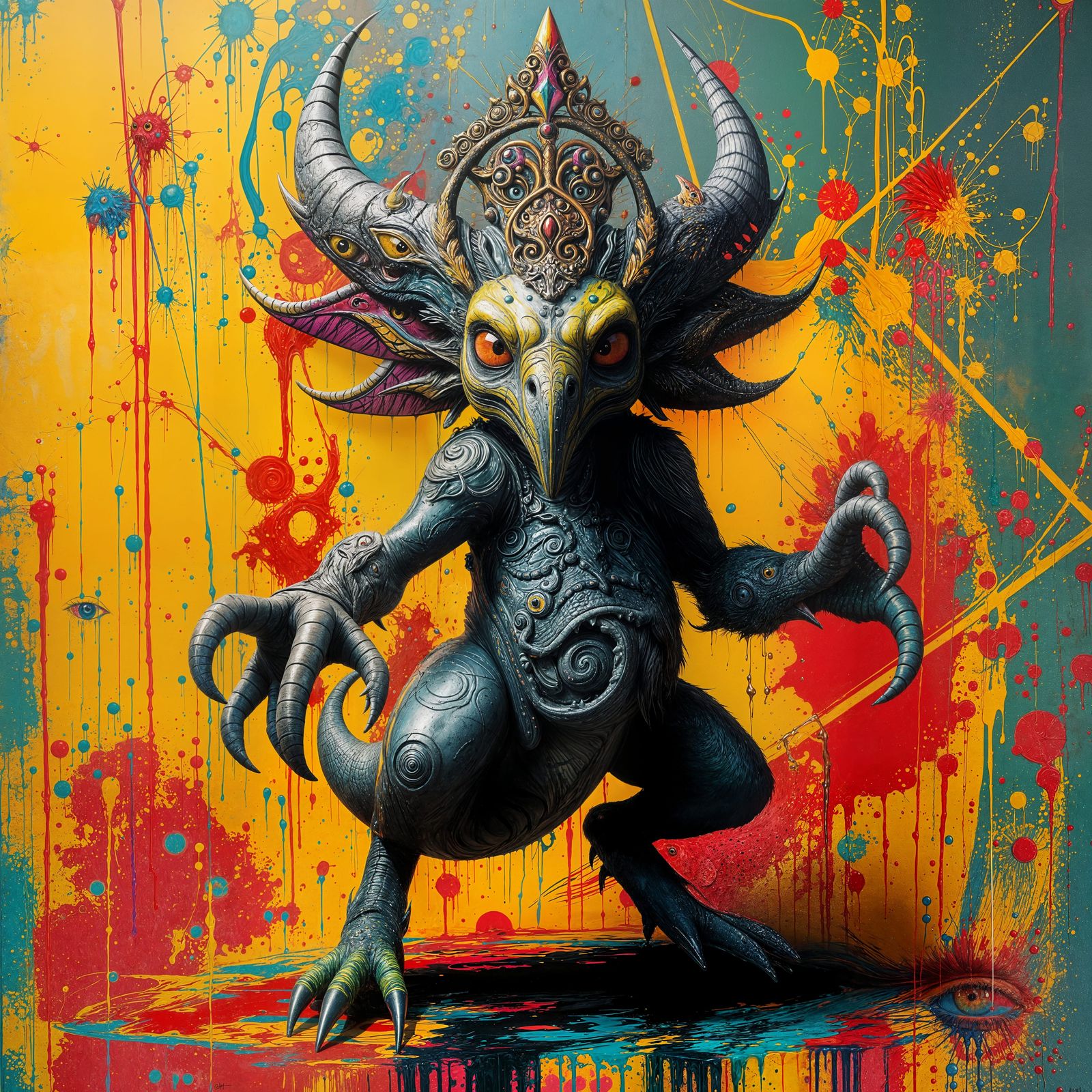 Bizarre Fictional Creature in Graffiti Art Style