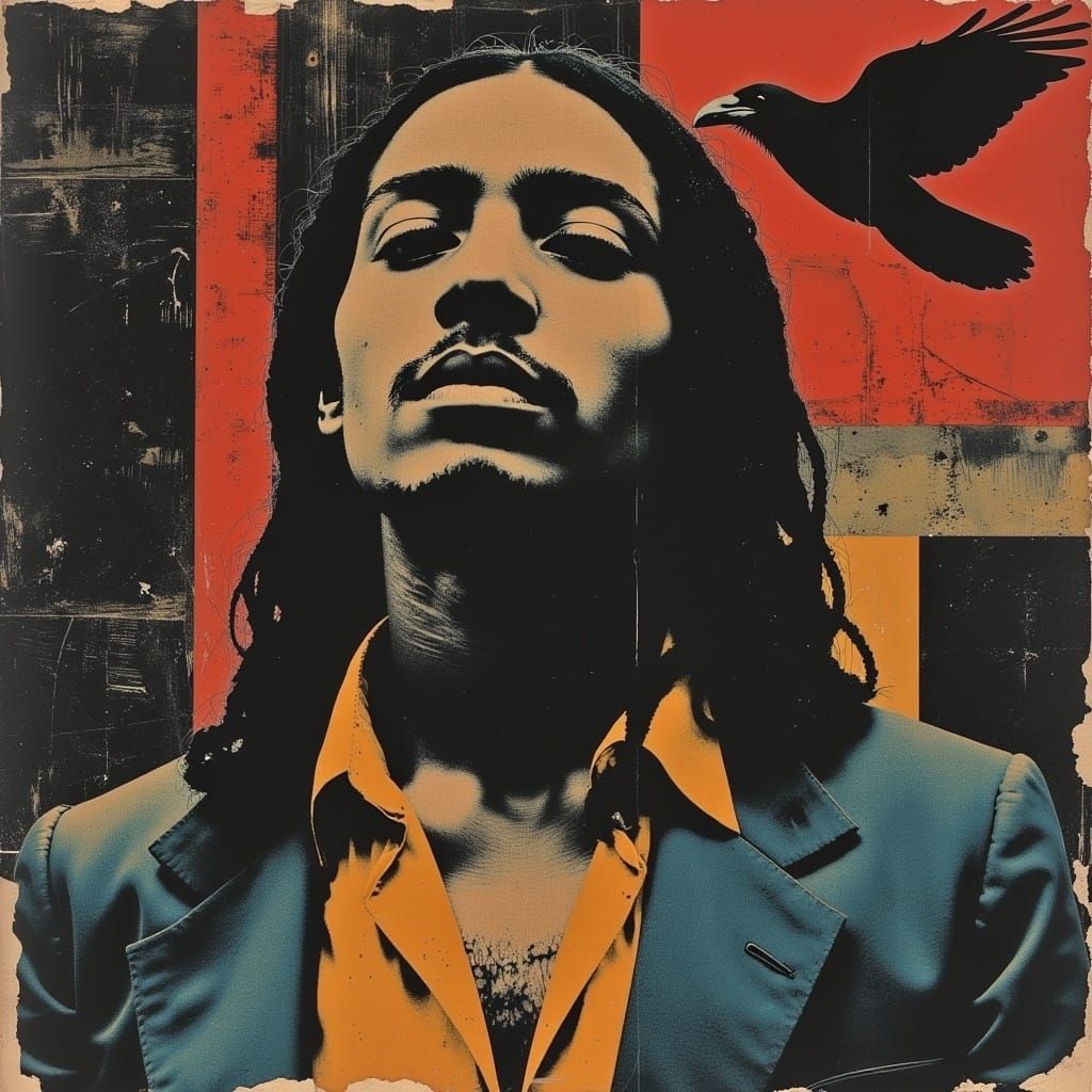 Dramatic Figure in Psychedelic Colors, Inspired by Klimt