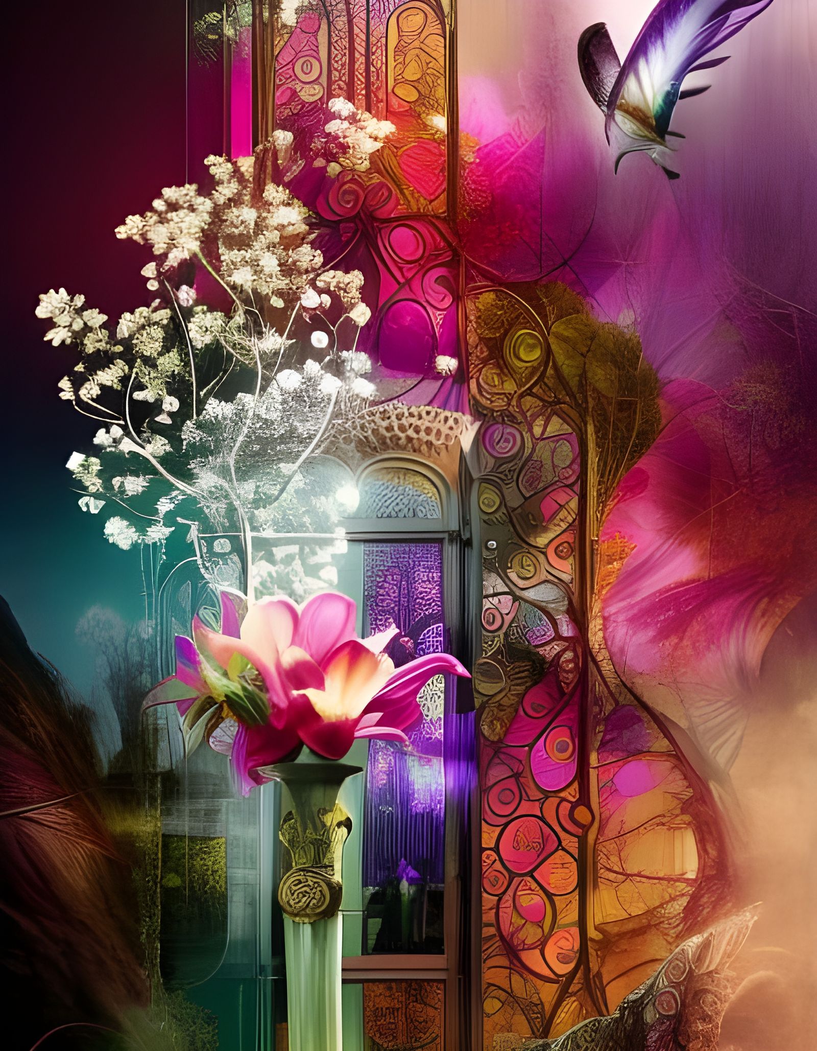 Fantastical Beauty Through Looking Glass: Collage Illustrati...