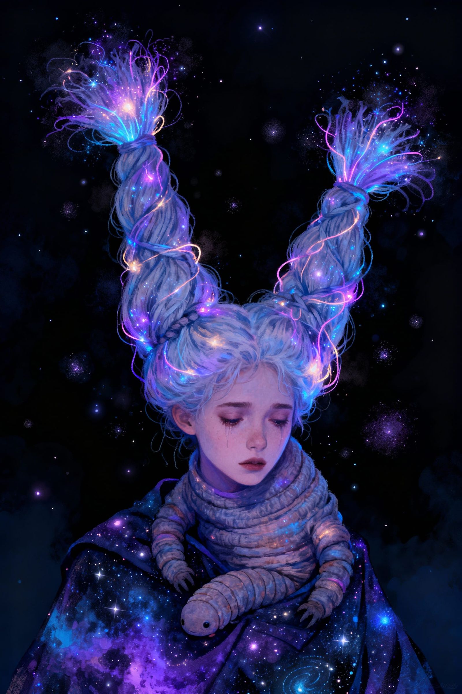 Tweed Tardigrade Up-Do Clothed in Fabric of the Universe