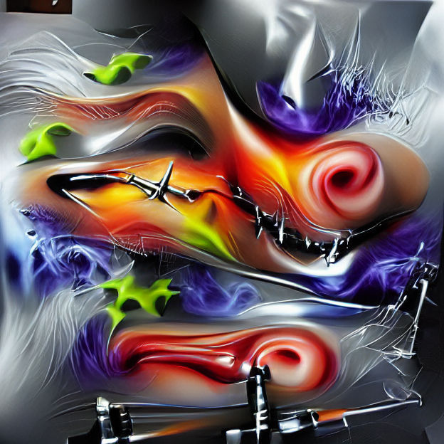Abstract Airbrush Art: Good and Evil
