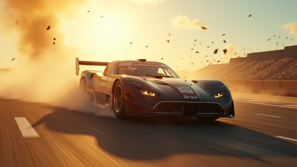 High-Octane Stock Car Zooms Towards the Viewer