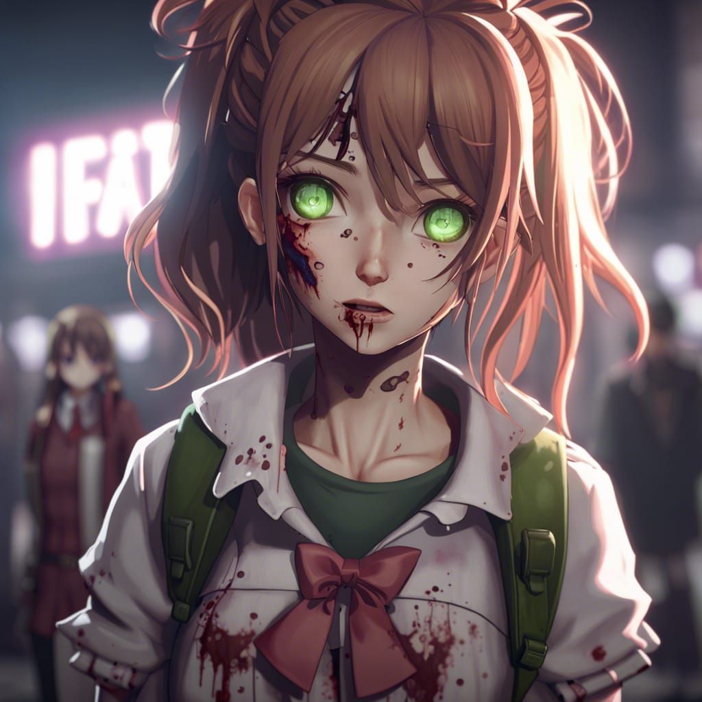 Zombie Monika from Doki Doki Literature Club in 4K