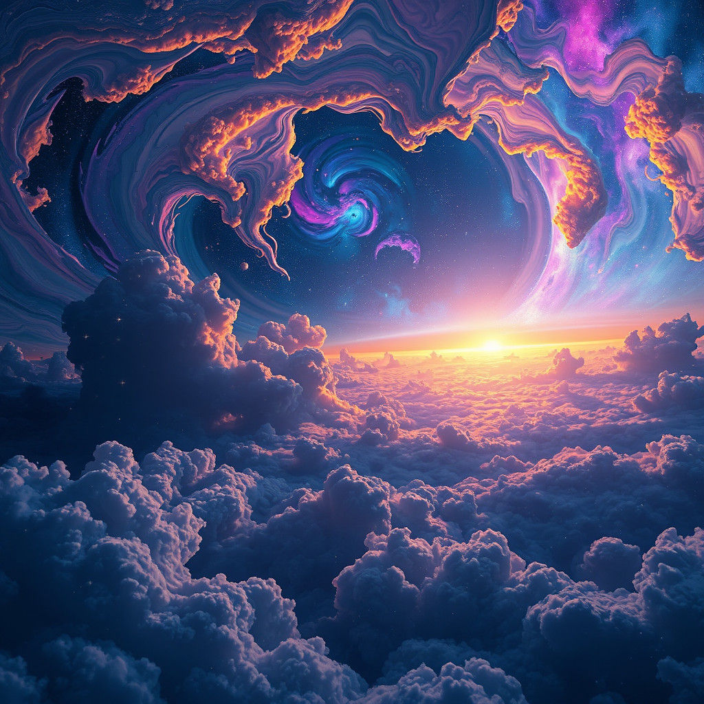 Cosmic Expanse with Nebulas and Stardust