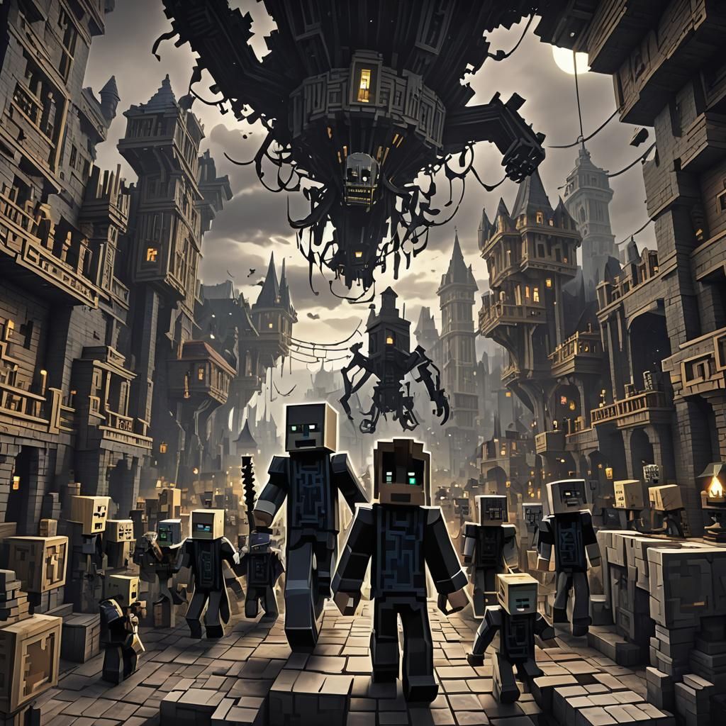 Terrifying Wither Storm in Gothic Horror Style