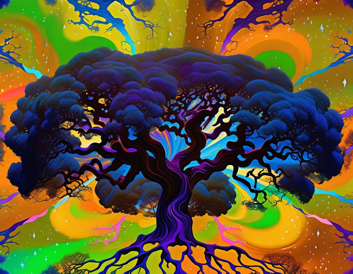 Surrealist Dreamscape: Dancing Figure Under Jupiter's Light