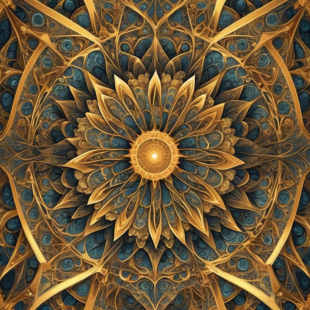 Ra and Parishioners: Abstract Vector Fractal Art