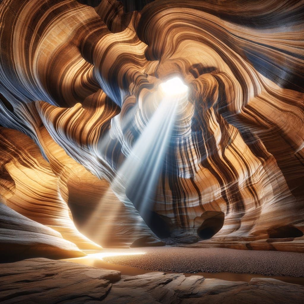 Grand Sandstone Cave Illuminated by Sunlight