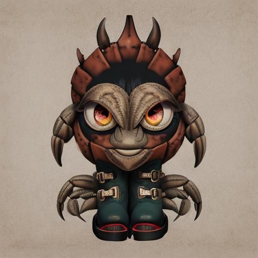 Crab Girl with Boots on Eyes: A Whimsical Character