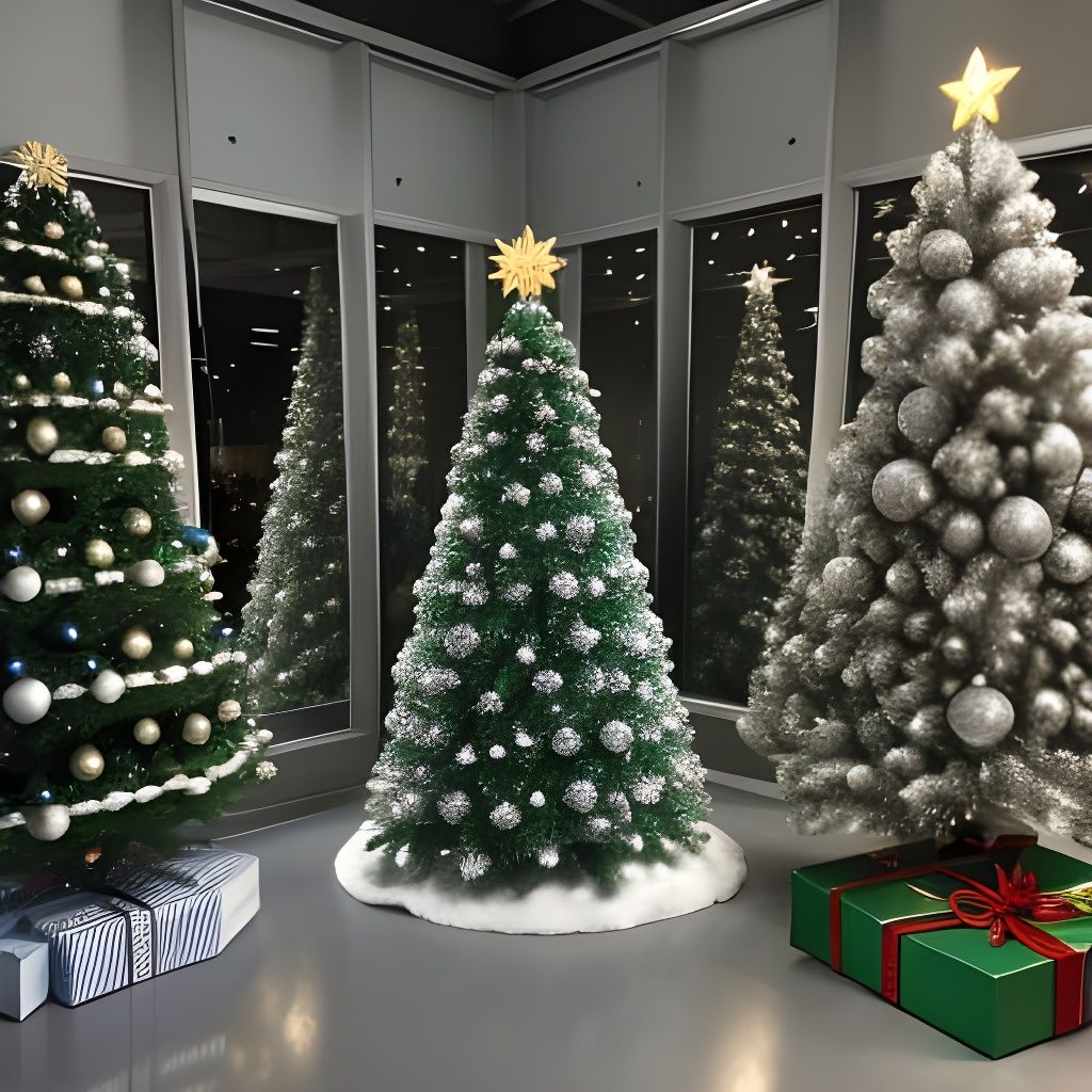Vintage Aluminum Christmas Trees in a Retro Style