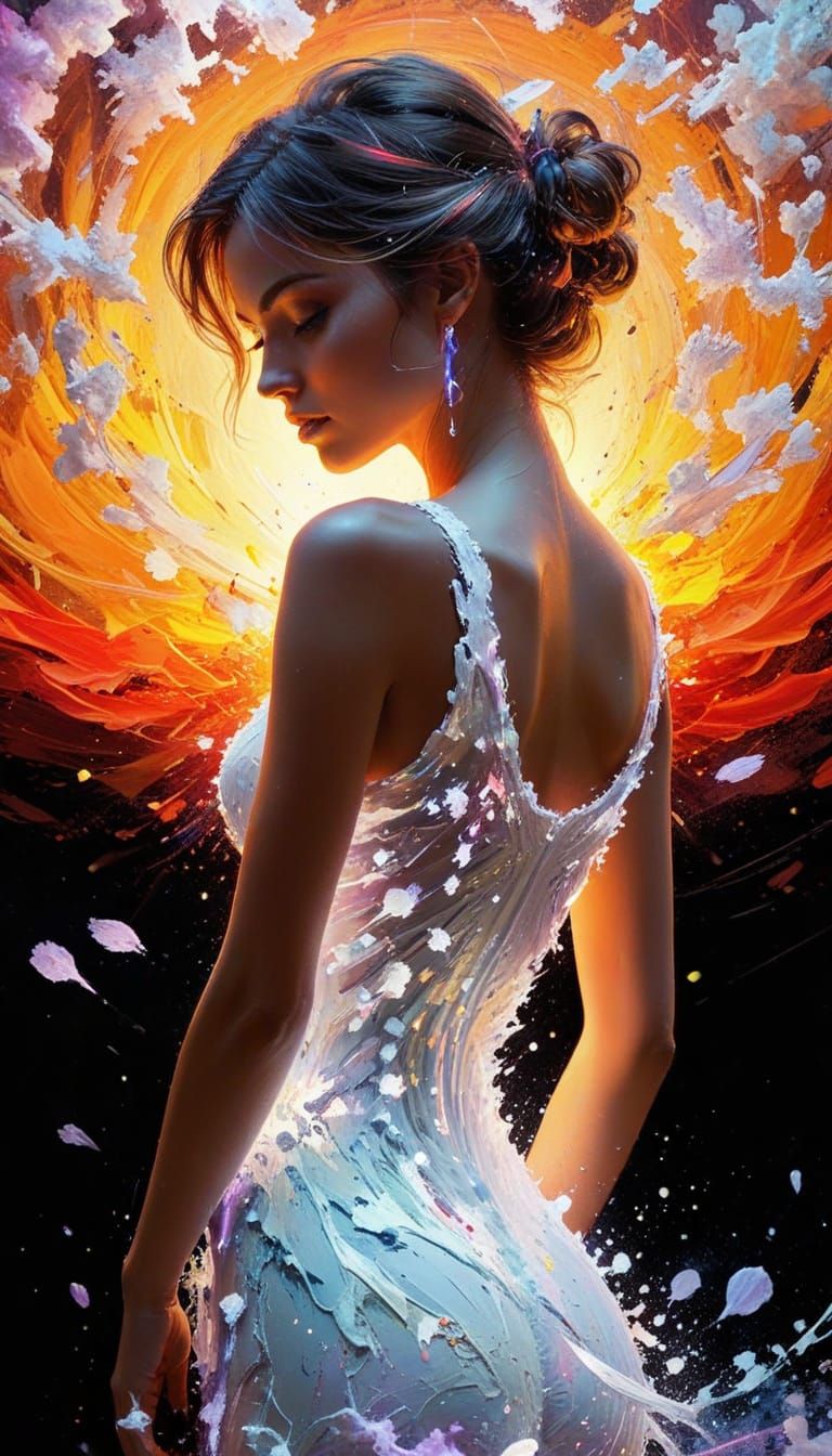 Vibrant Digital Art with Explosions of Color