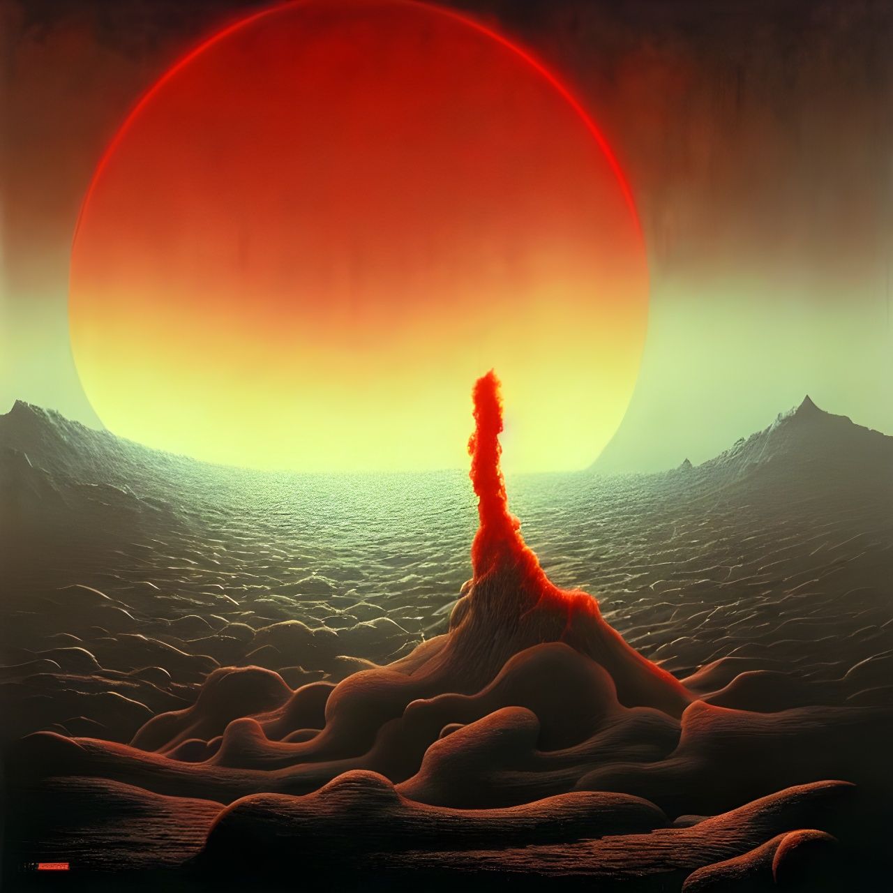 Hellish Portal to Fire Universe in Ukiyo-e Style