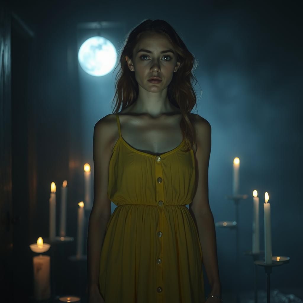 Eerie Encounter in a Dimly Lit Room