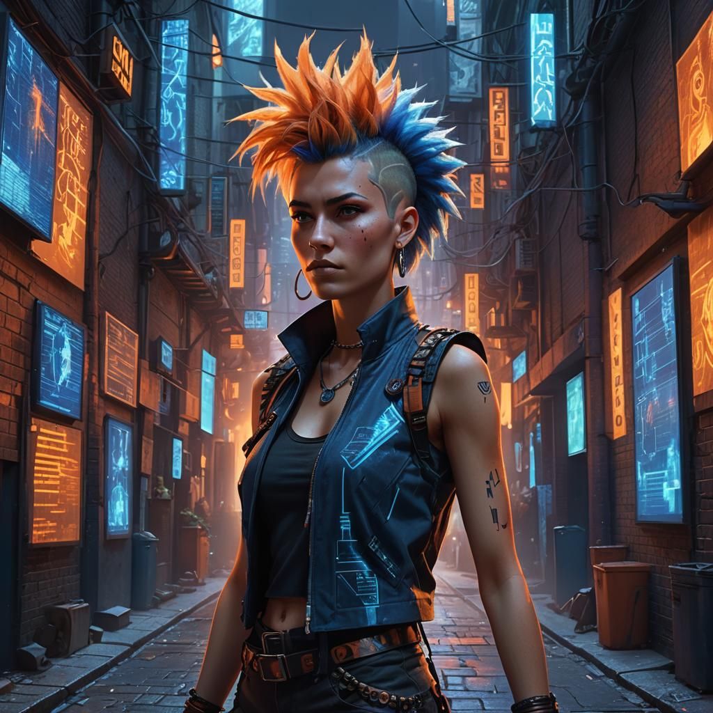 Chiara Markell: Data Broker in Neon Alleyway