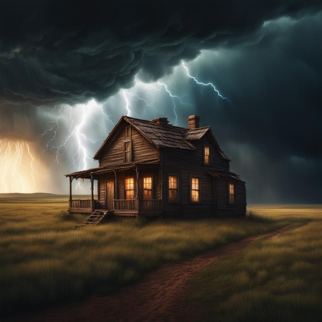 Dramatic Prairie Tornado in Digital Matte Painting