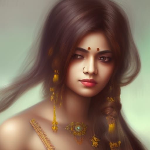 Portrait of East Indian Woman in Fantasy Style
