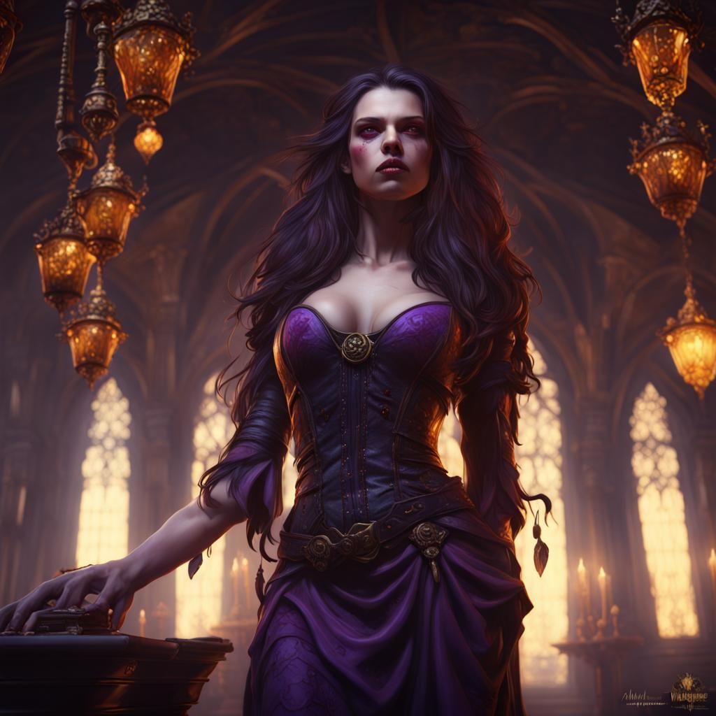 Vampire Girl in Dark Fantasy Style