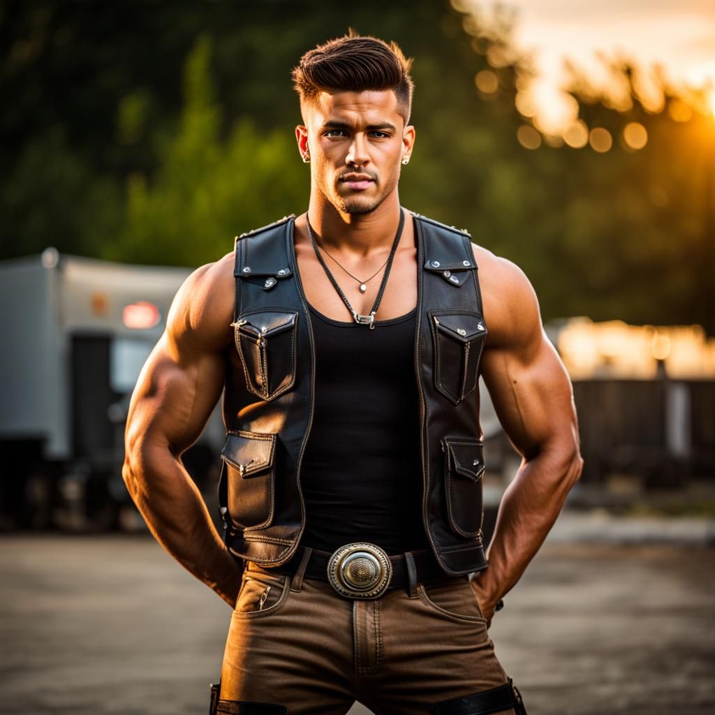 Handsome hunk in waistcoat