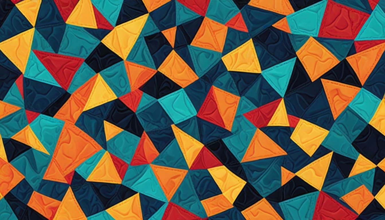 Vibrant Abstract Artwork with Dynamic Shapes and Blended Col...